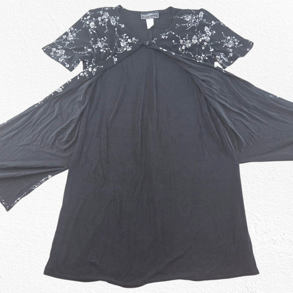 1990s Y2K Molly Malloy Black Floral Dress Size 8 Evening Cocktail Party Dress - Picture 7 of 10